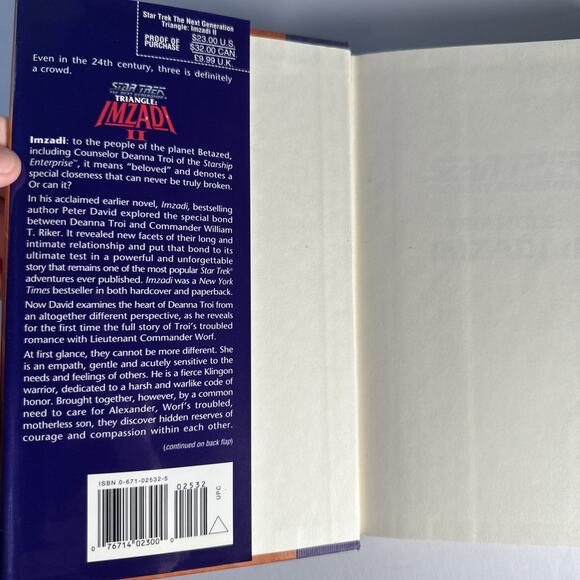 Star Trek Triangle Imzadi II by Peter David,1998 1st Edition/1st Print, HC/DJ - Picture 7 of 9